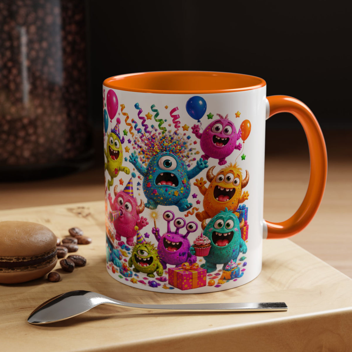 Birthday Mode On Monsters Coffee Mug — Colorful Party Coffee Cup (11/15oz)