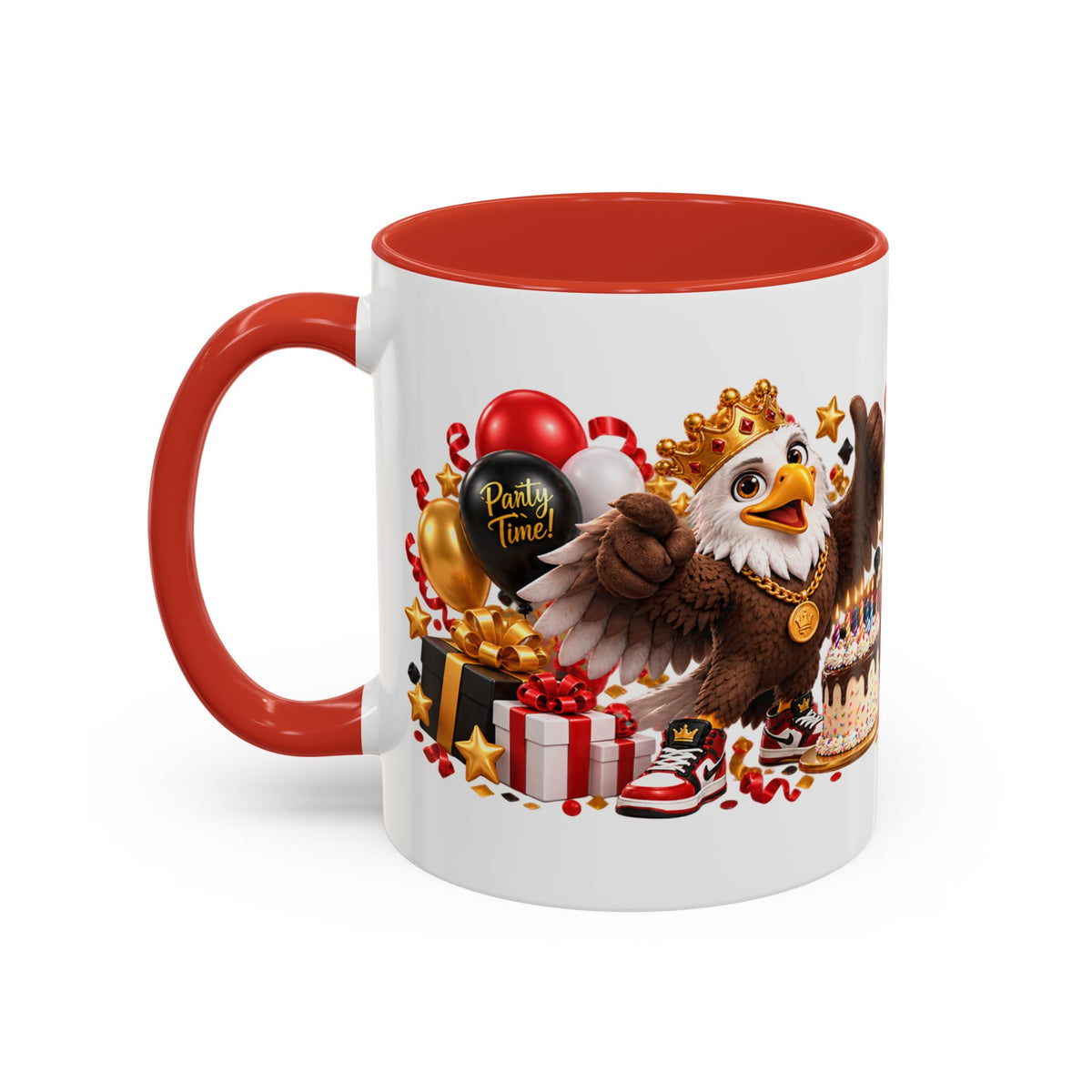 Happy Birthday Eagle Mug – Colorful 3D Birthday Gift – White Coffee Mug