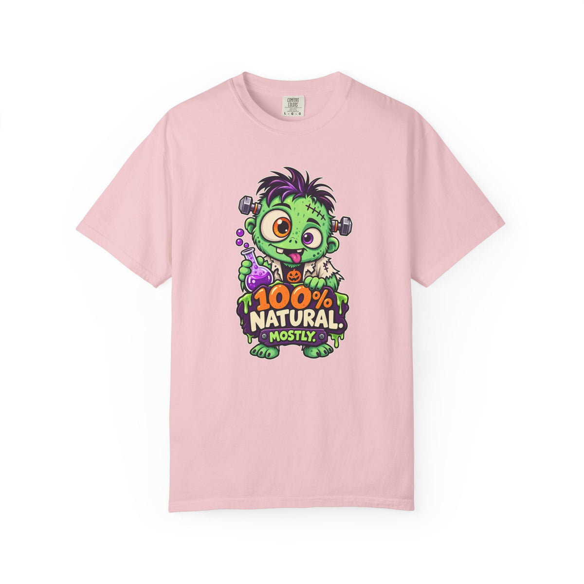 100% Natural. Mostly. – Cute Halloween Lab Monster T-Shirt
