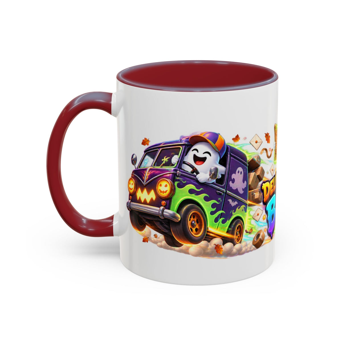 Delivering the Boos Ghost Delivery Halloween White Mug