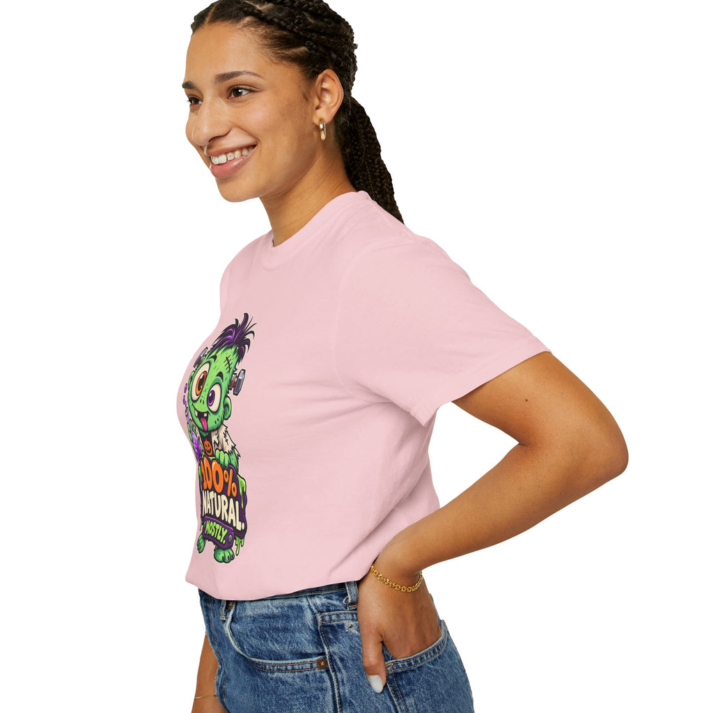 100% Natural. Mostly. – Cute Halloween Lab Monster T-Shirt