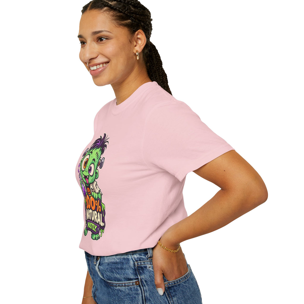 100% Natural. Mostly. – Cute Halloween Lab Monster T-Shirt