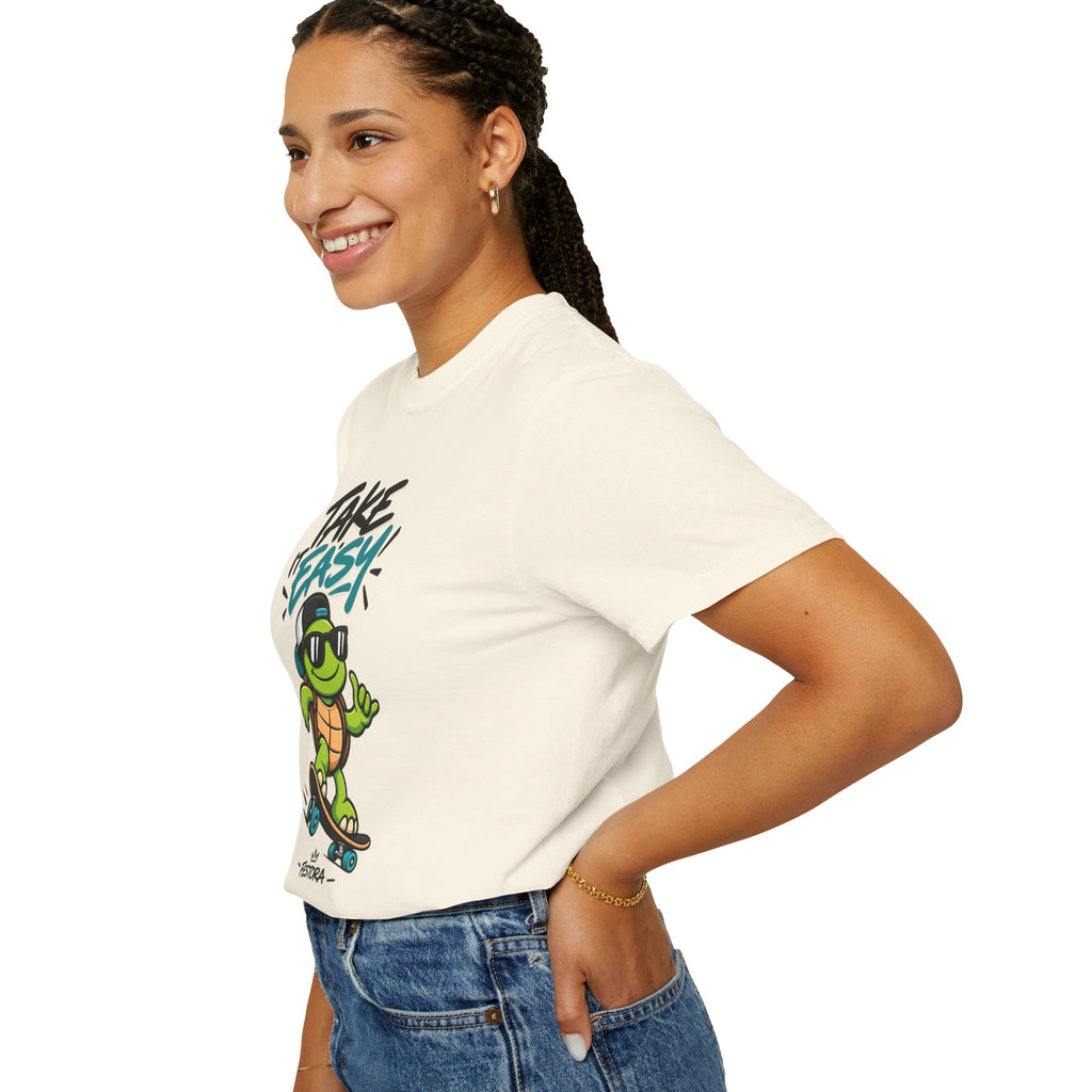 Take It Easy Skate Turtle Graphic T-Shirt | Festora Everyday