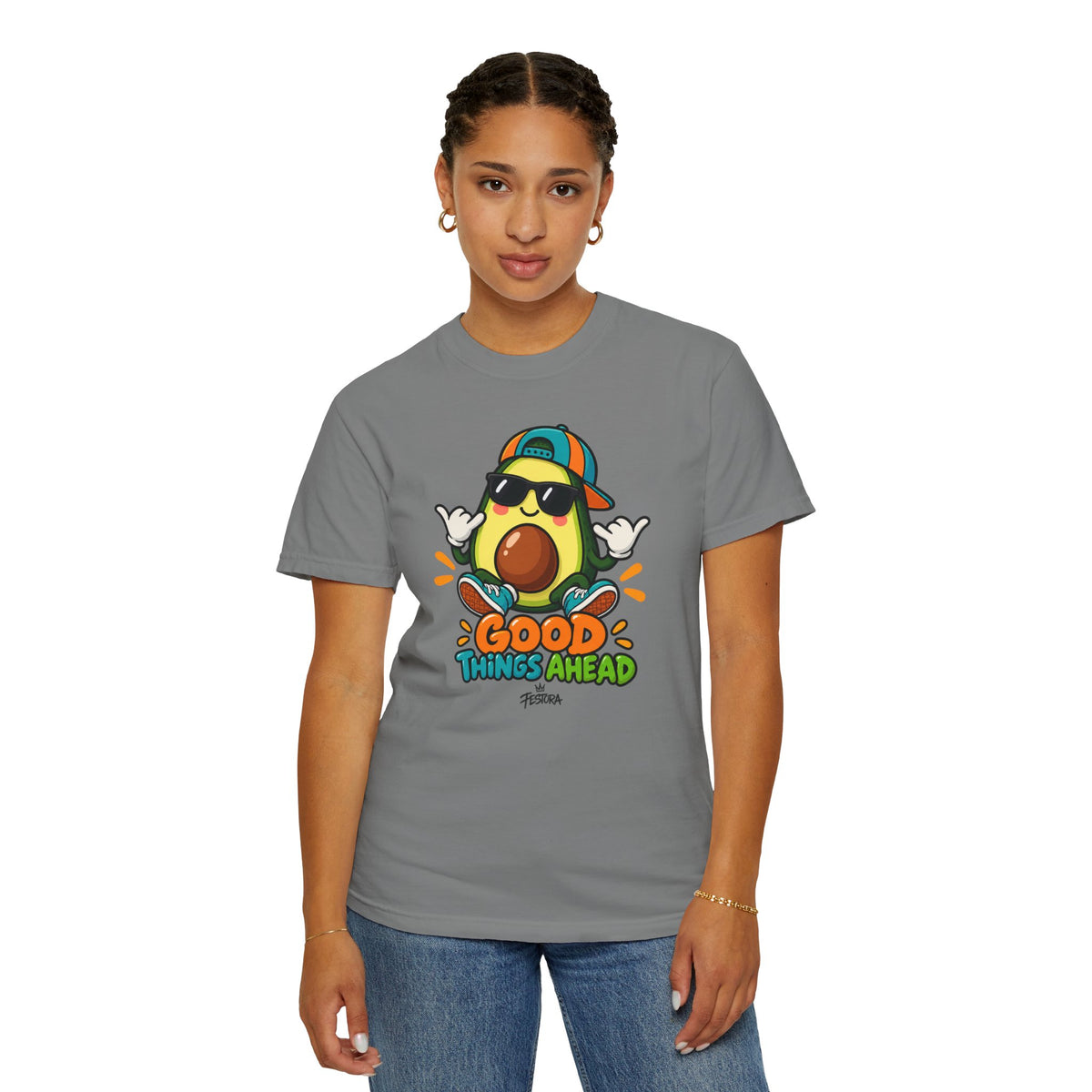 Good Things Ahead Avocado Graphic T-Shirt | Festora Everyday