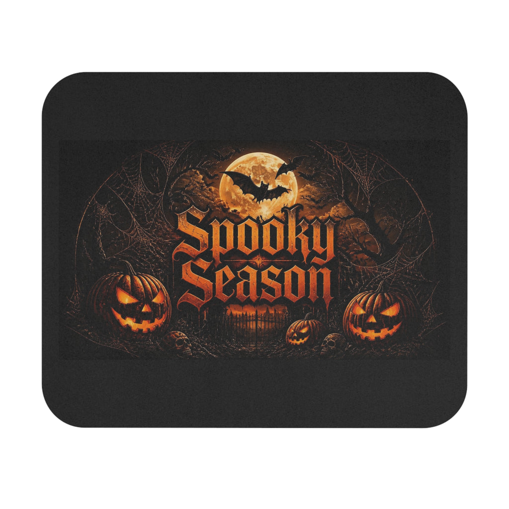 Spooky Season Halloween Mouse Pad — Jack-o'-Lantern & Moon Desk Mat