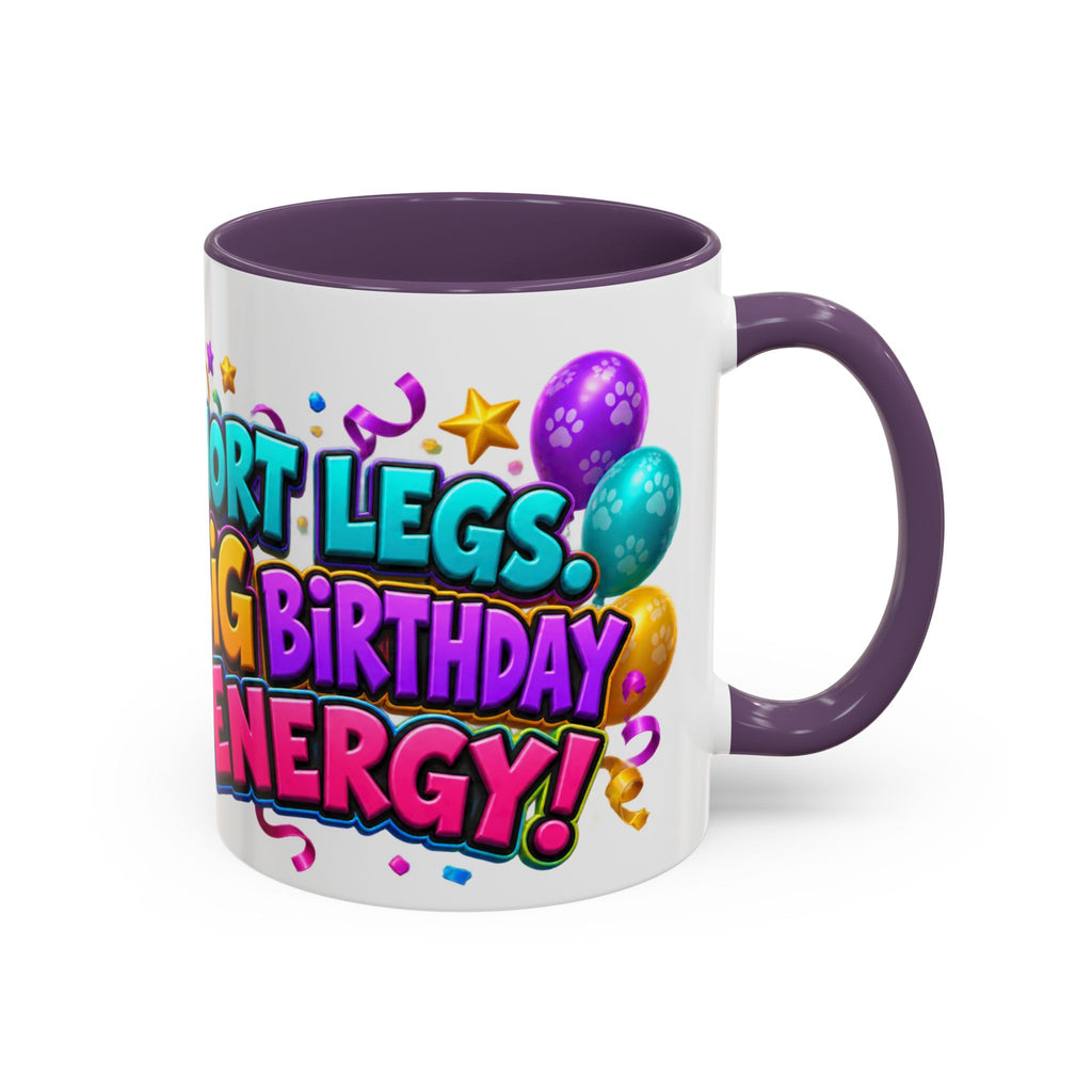 Short Legs Big Birthday Energy Basset Hound White Mug