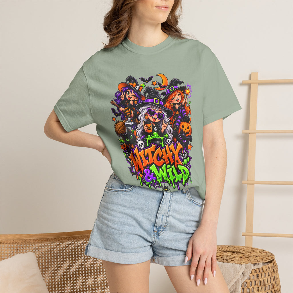 Witchy & Wild – Halloween Witch Crew Graphic T-Shirt