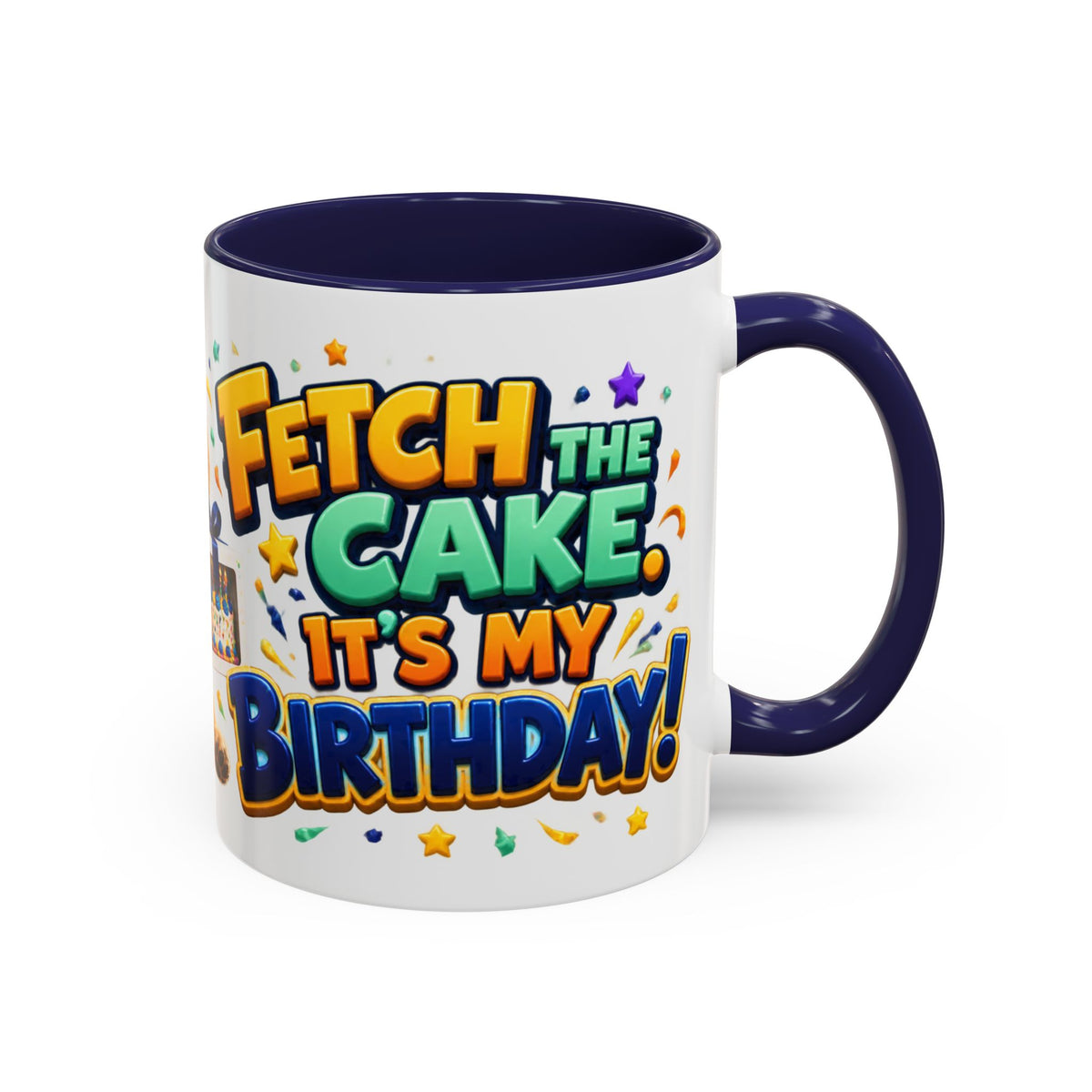 Fetch the Cake Golden Retriever Birthday White Mug
