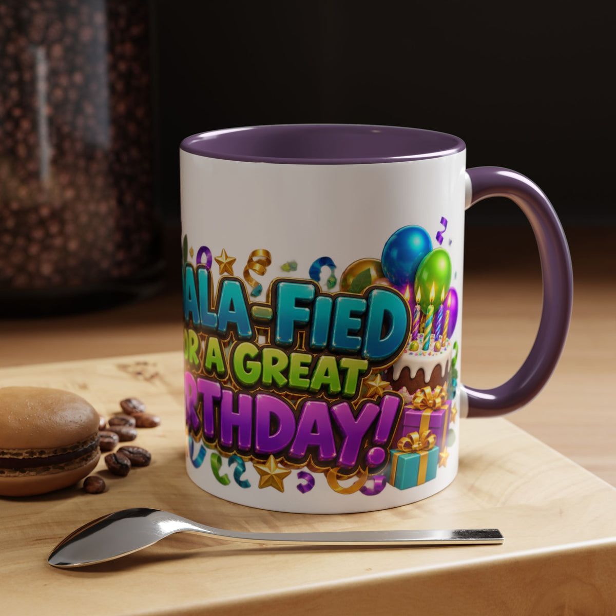 Koala-Fied for a Great Birthday White Mug – Cute Koala Birthday Cup, Colorful Fun Party Gift