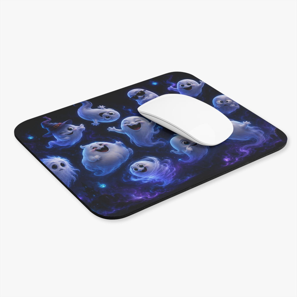 Cute Ghosts Mouse Pad — Halloween Cartoon Desktop Mat