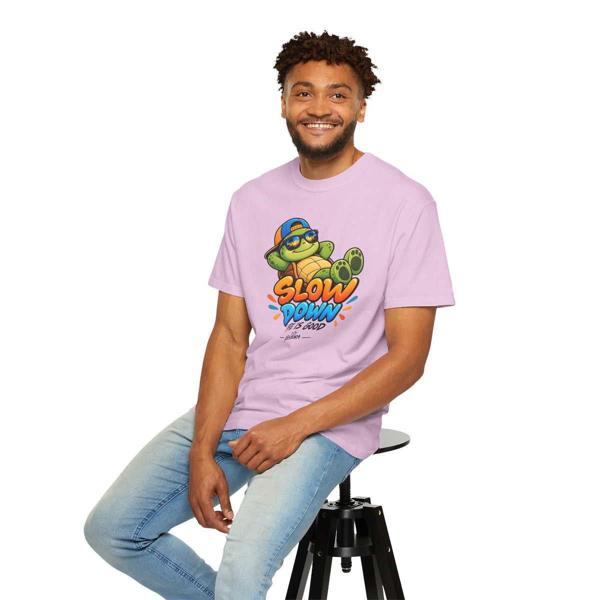 Slow Down, Life Is Good – Turtle Graphic T-Shirt | Festora Everyday