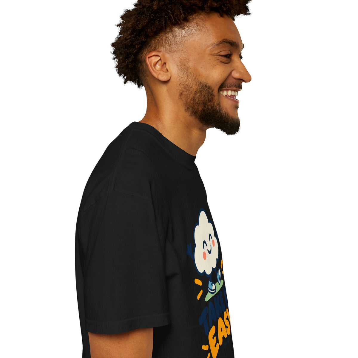 Take It Easy – Happy Cloud Graphic T-Shirt | Festora Everyday