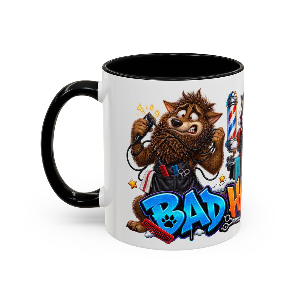 Bad Hair Night Funny Werewolf Barber Halloween White Mug