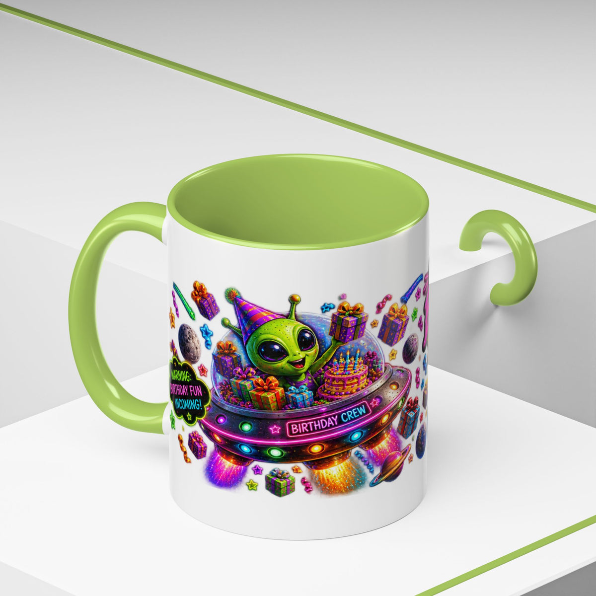 Birthday Galaxy Coffee Mug — "I Heard It's Your Birthday So I Brought The Party From Another Galaxy" Accent Mug