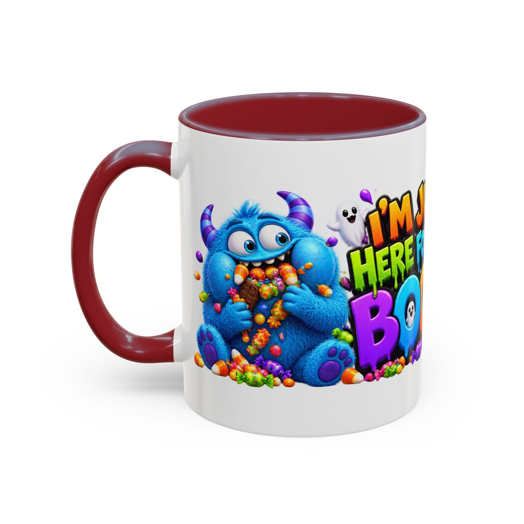 I’m Just Here for the Boos Funny Halloween Monster White Mug