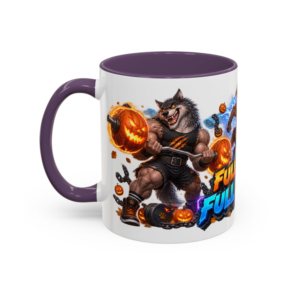 Full Moon Full Power Werewolf Gym Halloween White Mug