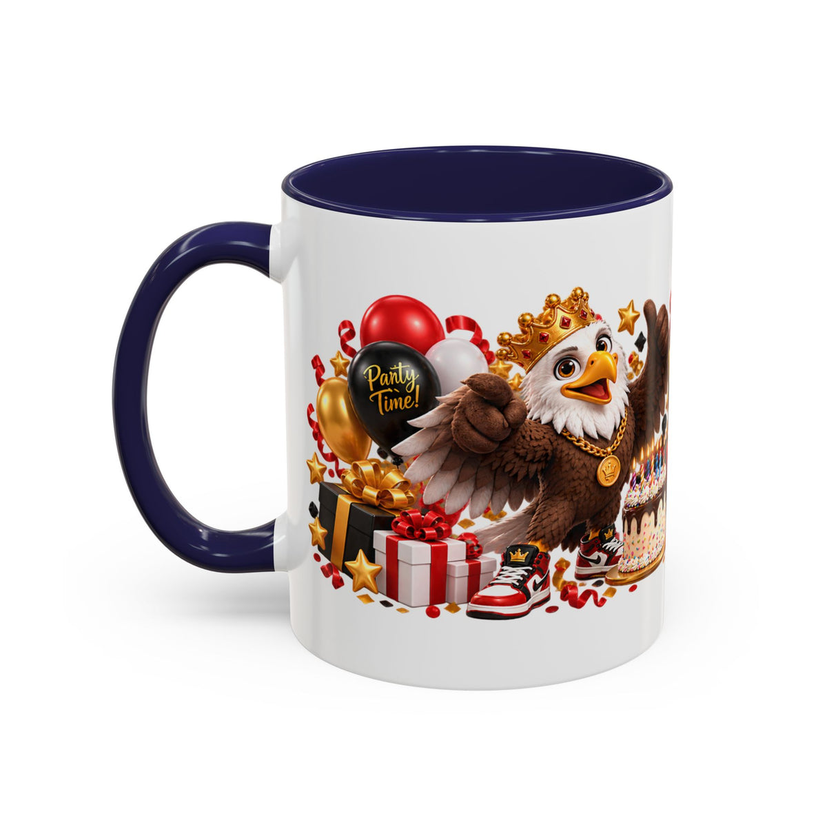 Happy Birthday Eagle Mug – Colorful 3D Birthday Gift – White Coffee Mug