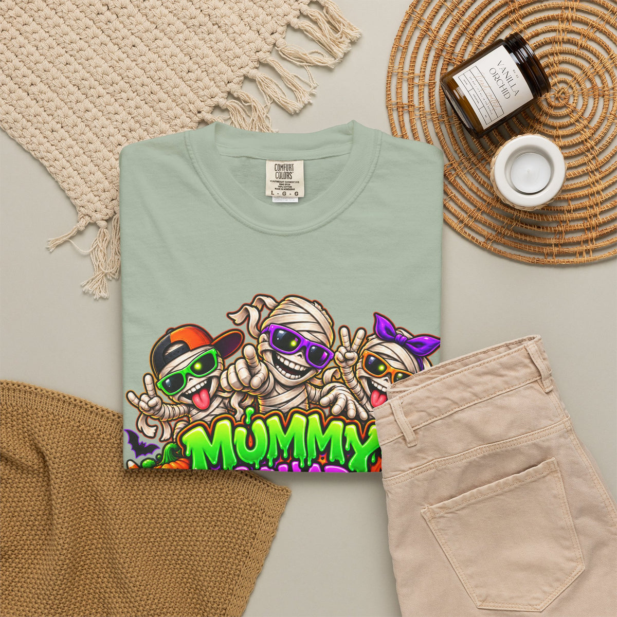 Mummy Squad For Life Halloween T-Shirt – Funny Colorful Mummy Graphic Tee