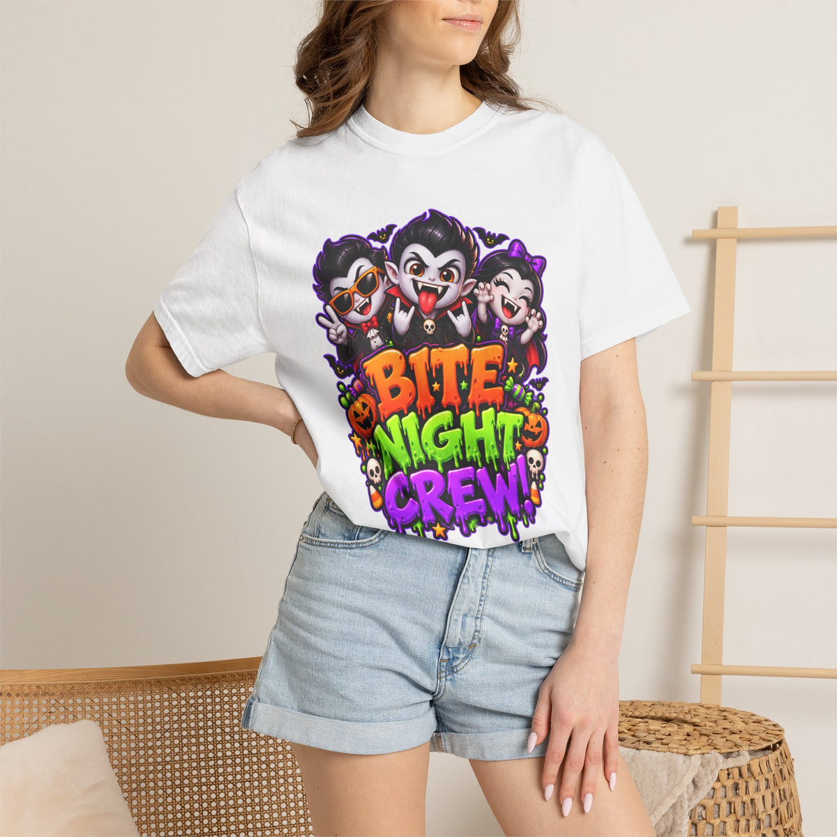 Bite Night Crew Halloween T-Shirt – Funny Vampire Graphic Tee