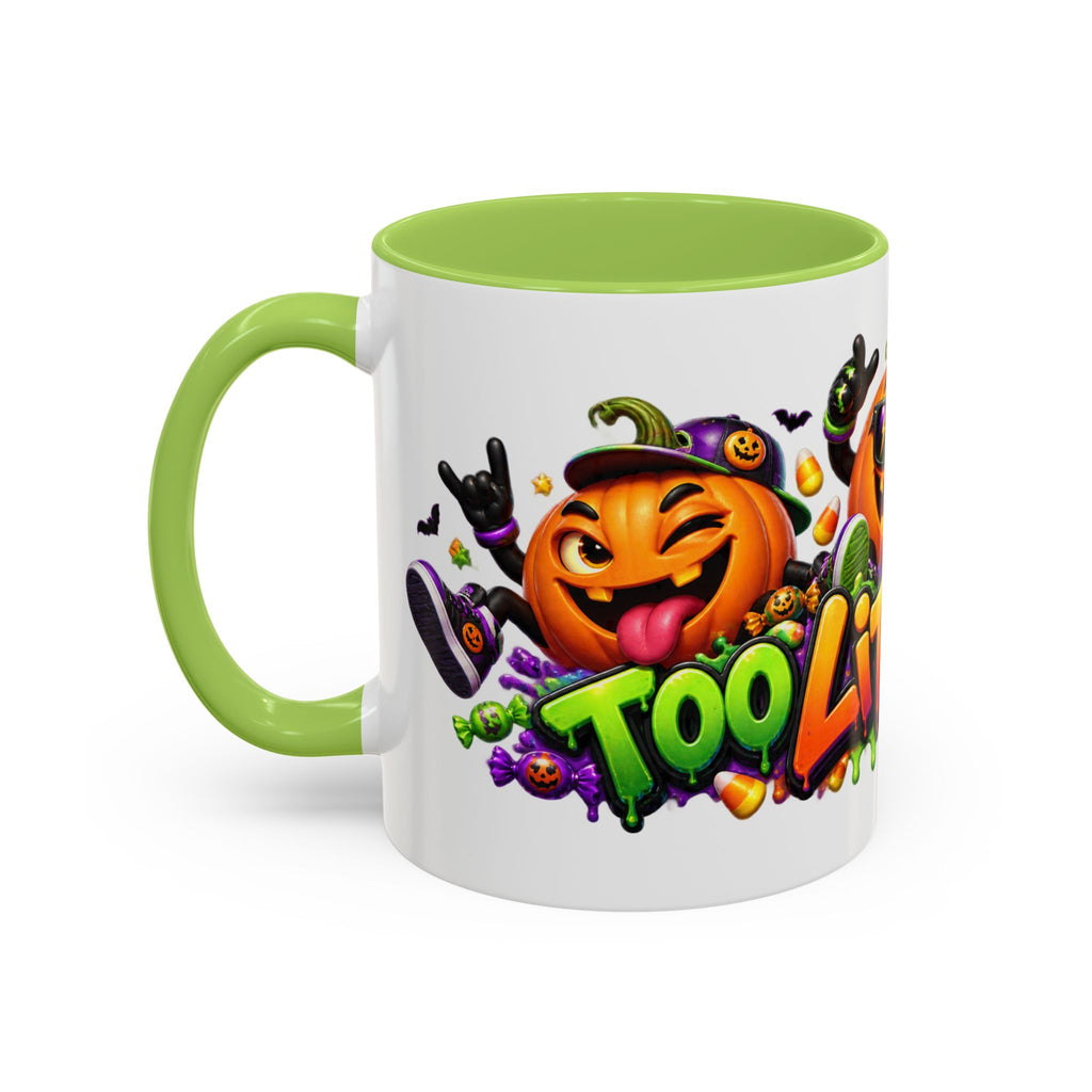 Too Lit to Quit Halloween Pumpkin Party White Mug