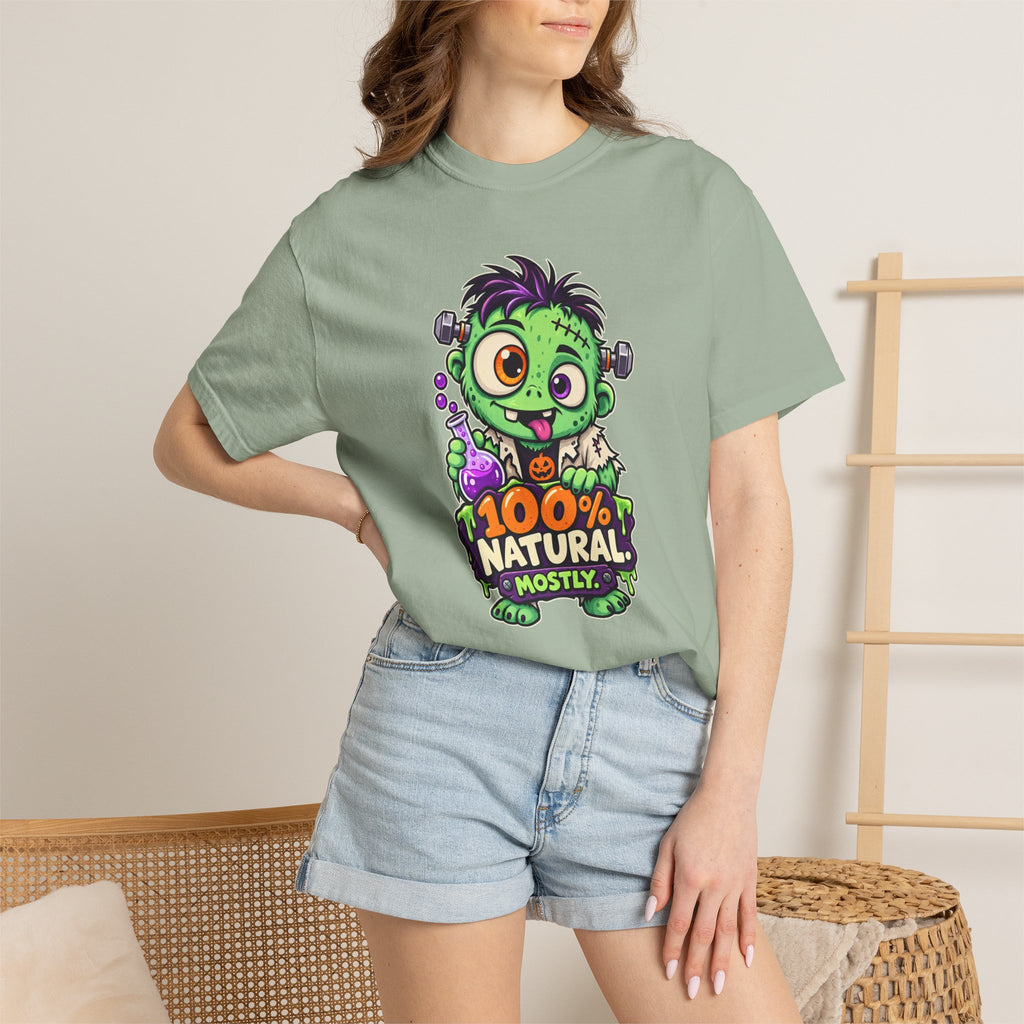 100% Natural. Mostly. – Cute Halloween Lab Monster T-Shirt