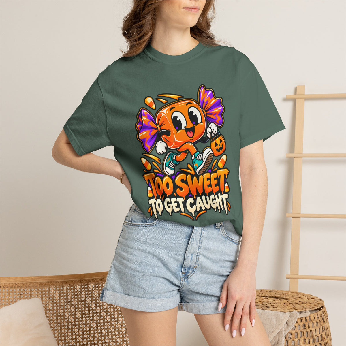 Too Sweet to Get Caught – Cute Halloween Candy T-Shirt
