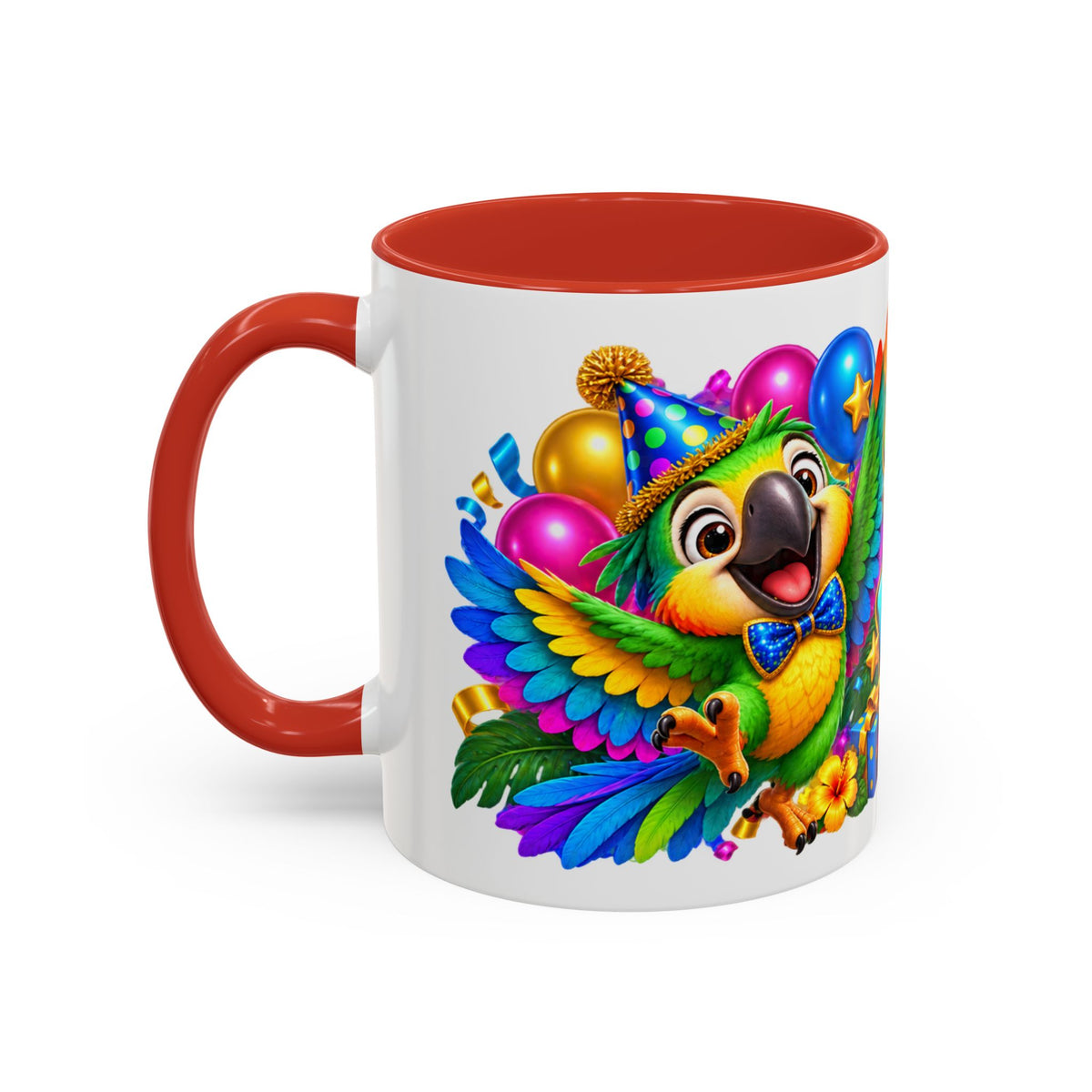 Squawk! It’s Your Birthday White Mug – Cute Parrot Birthday Cup, Colorful Tropical Party Gift