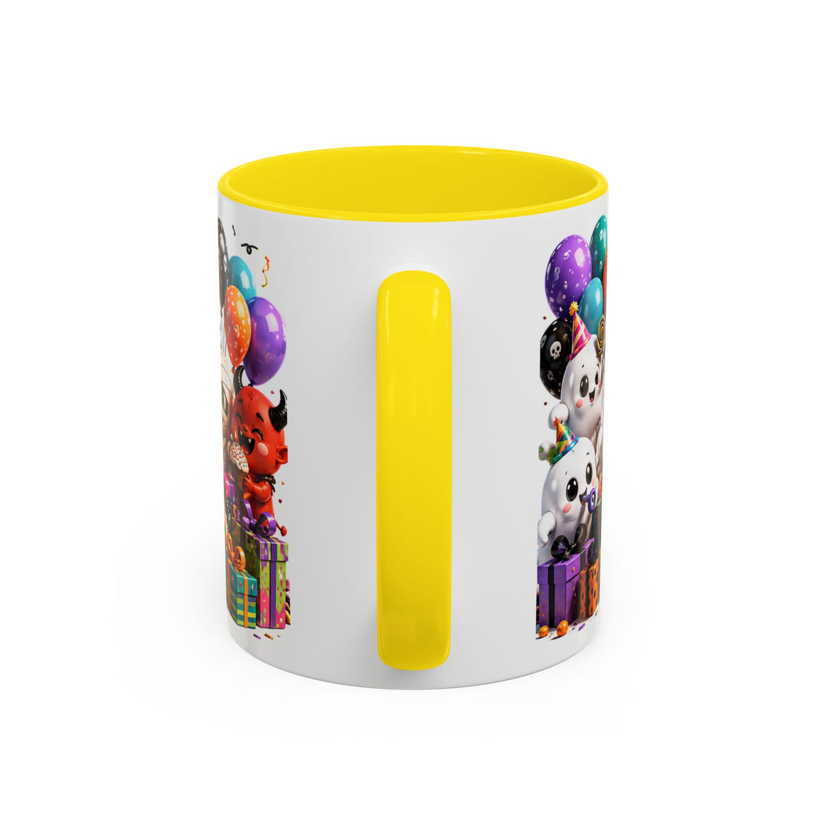 Happy Birthday Accent Coffee Mug — Colorful 3D Birthday Party Design (11/15oz)
