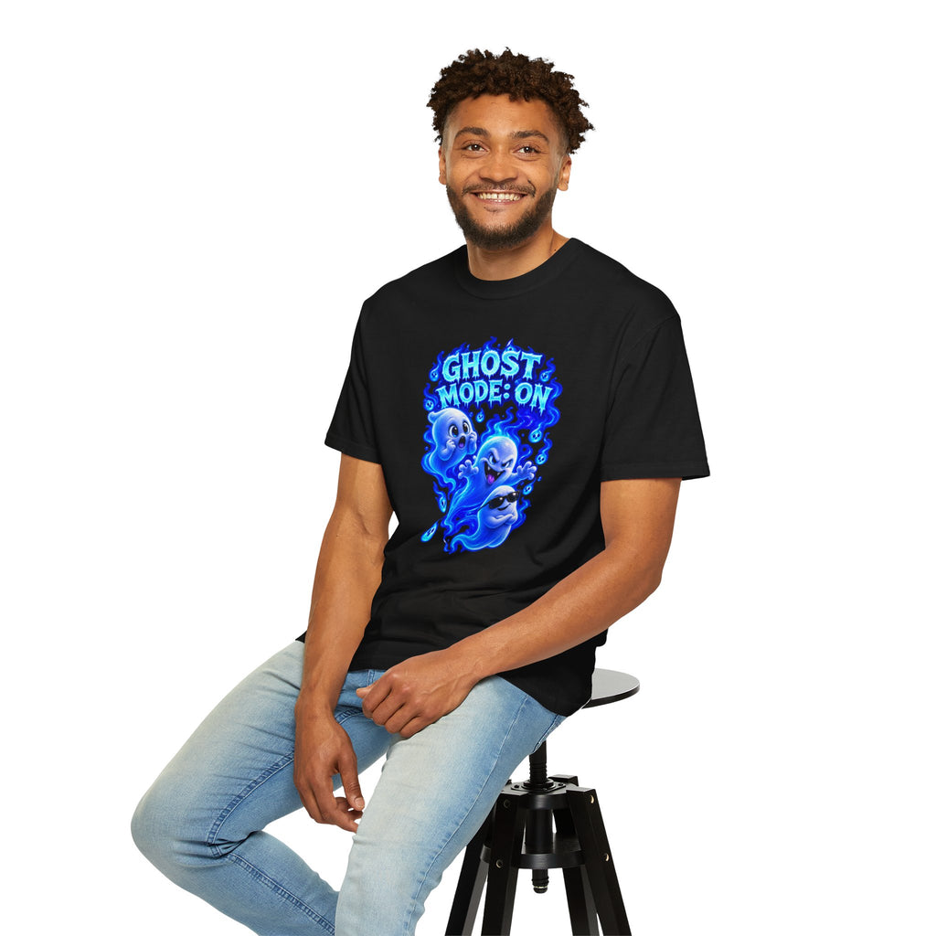 Ghost Mode: On T-Shirt — Cute Neon Ghosts Halloween Graphic Tee
