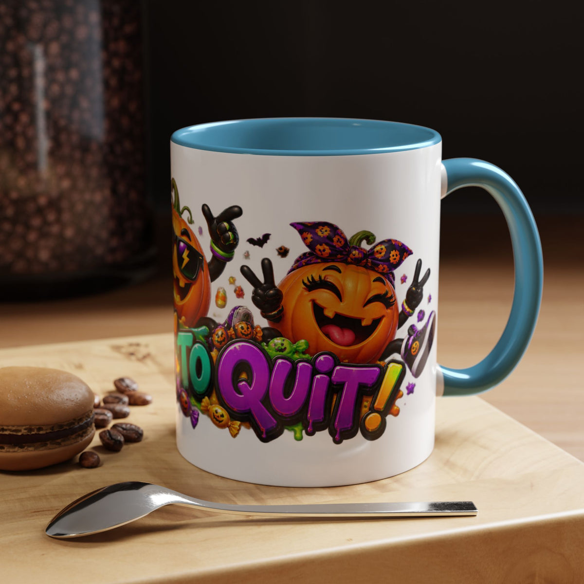 Too Lit to Quit Halloween Pumpkin Party White Mug