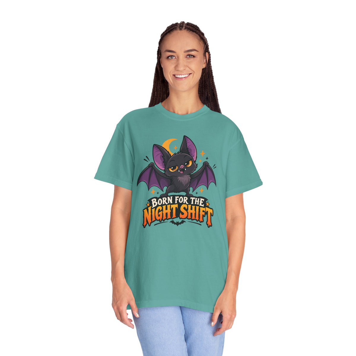 Born for the Night Shift – Cute Halloween Bat T-Shirt