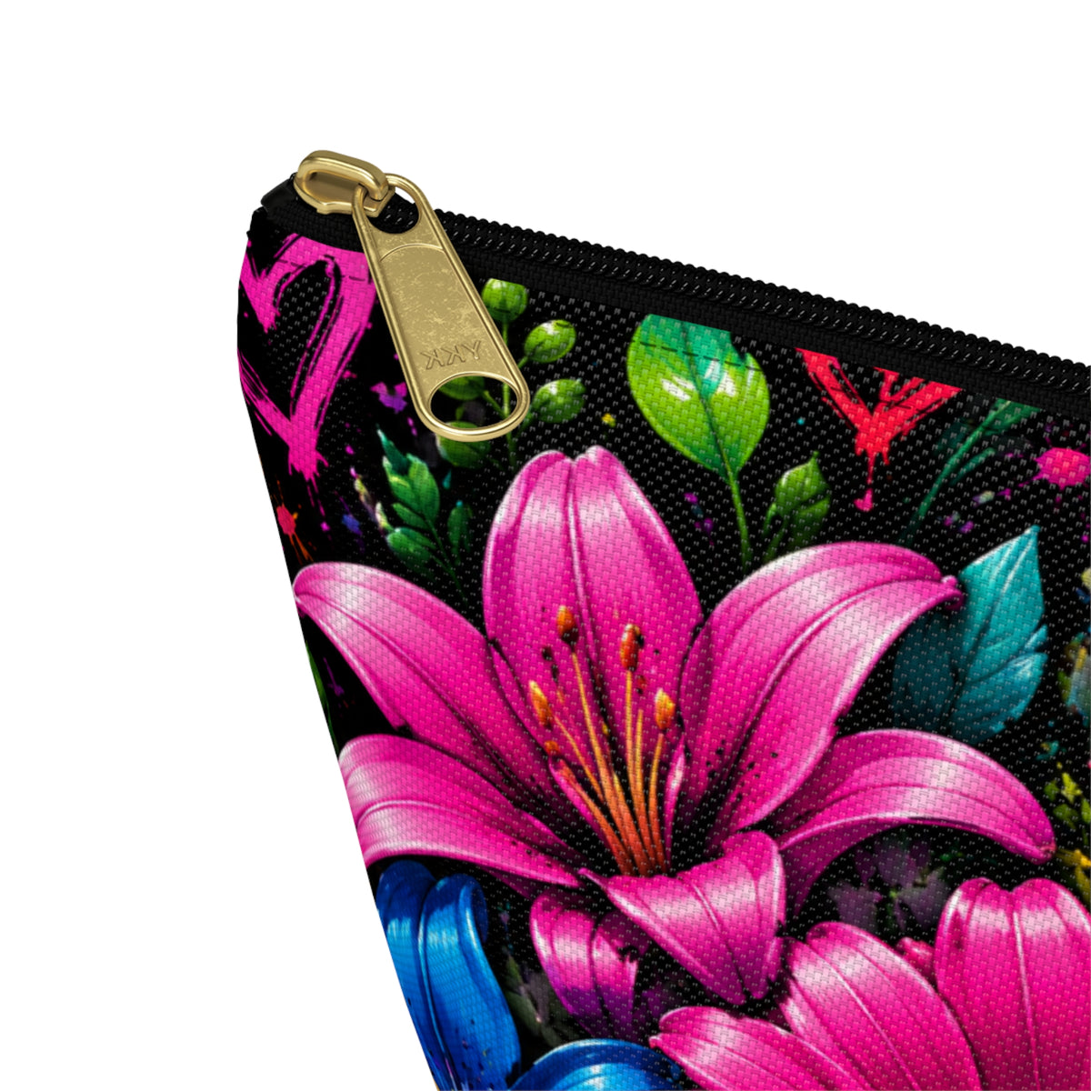 Floral Burst Accessory Pouch — Colorful T-Bottom Makeup & Travel Bag