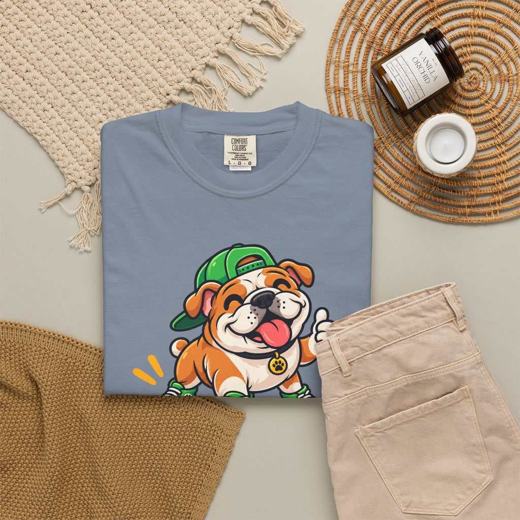 Bark If Happy – Cute Bulldog Graphic T-Shirt