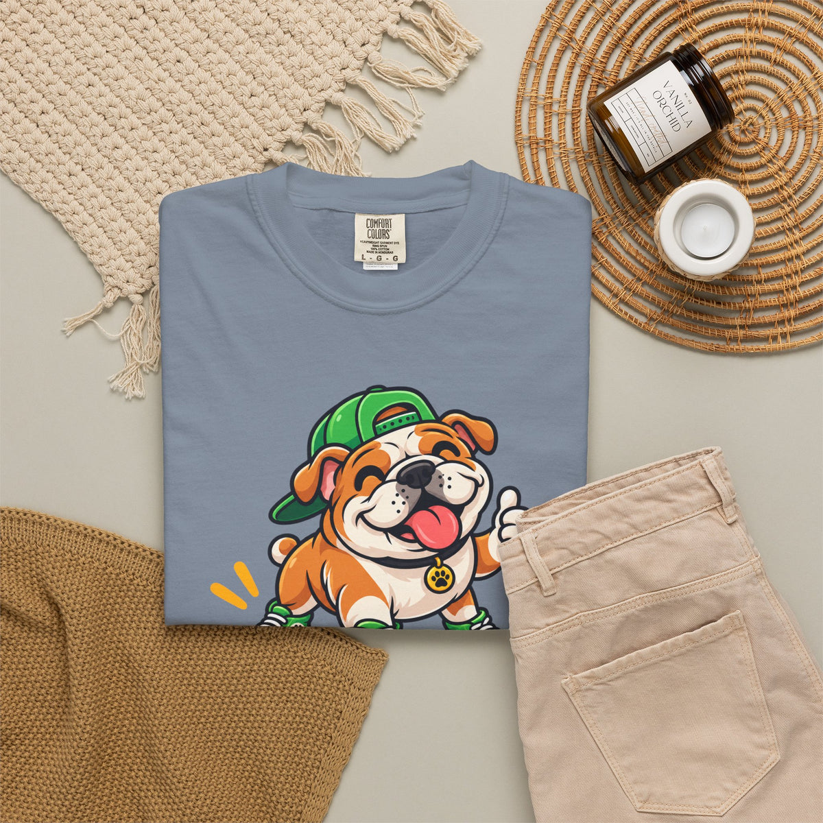 Bark If Happy – Cute Bulldog Graphic T-Shirt
