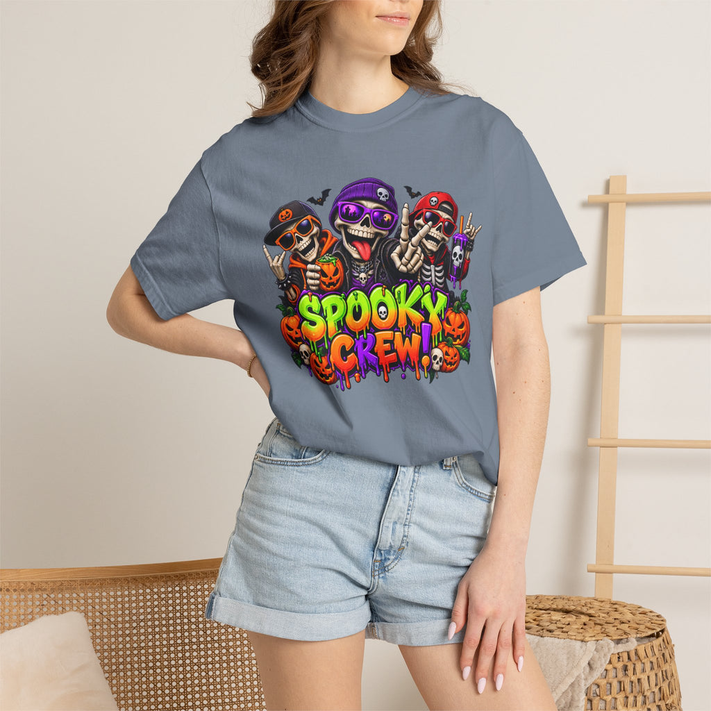 Spooky Crew Halloween T-Shirt – Funny Skeleton Graphic Tee