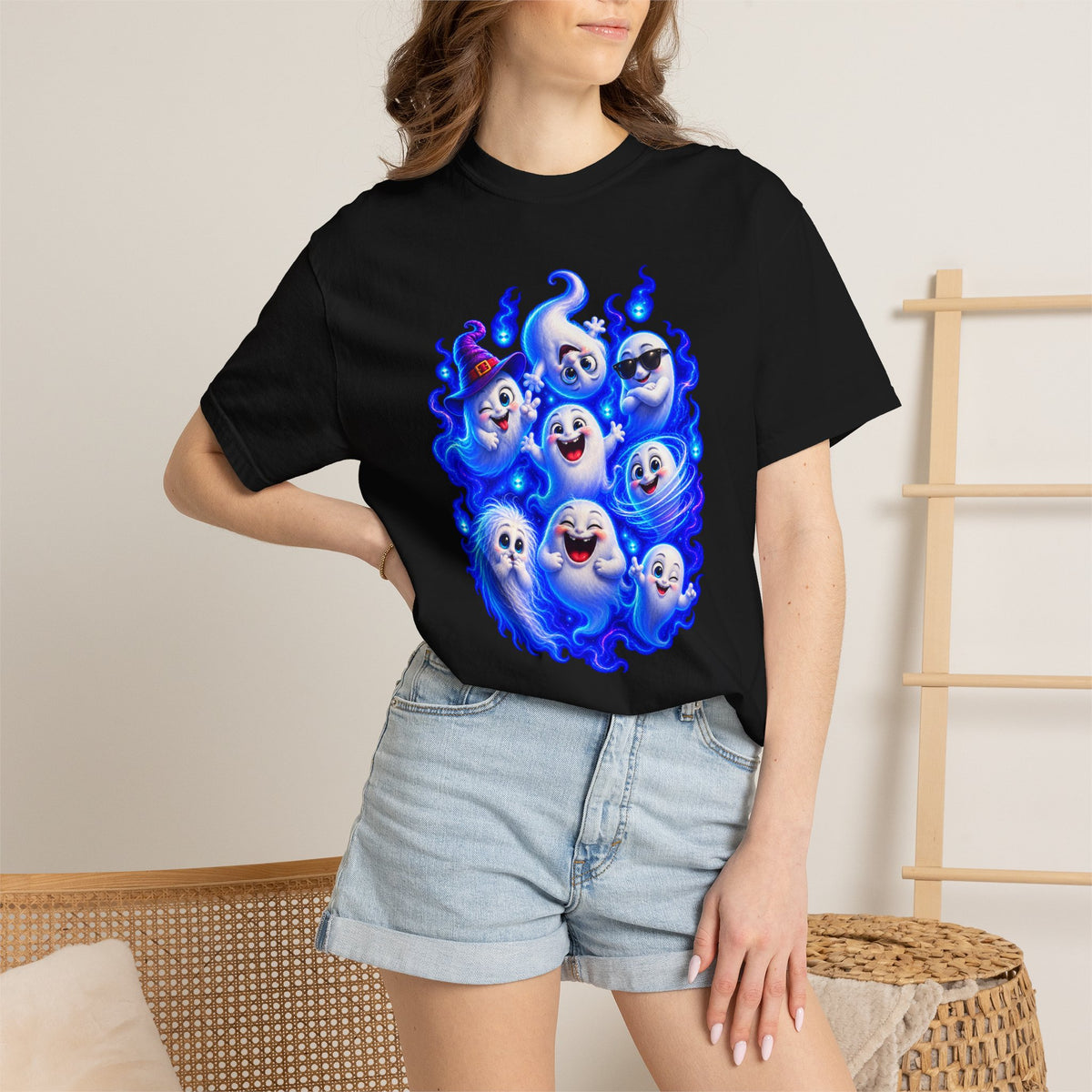 Ghost Squad T‑Shirt — Cute Blue Spirits Halloween Tee