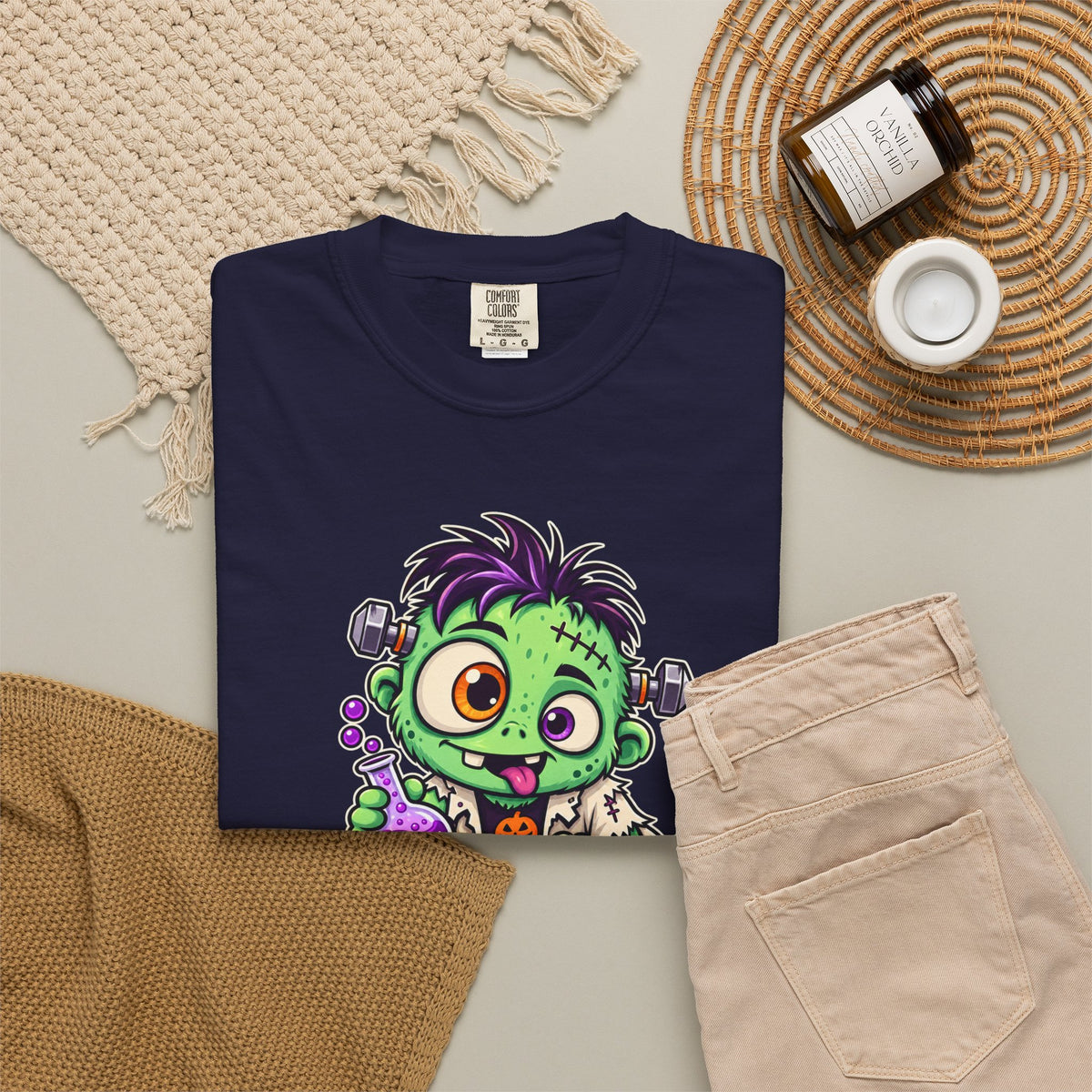 100% Natural. Mostly. – Cute Halloween Lab Monster T-Shirt