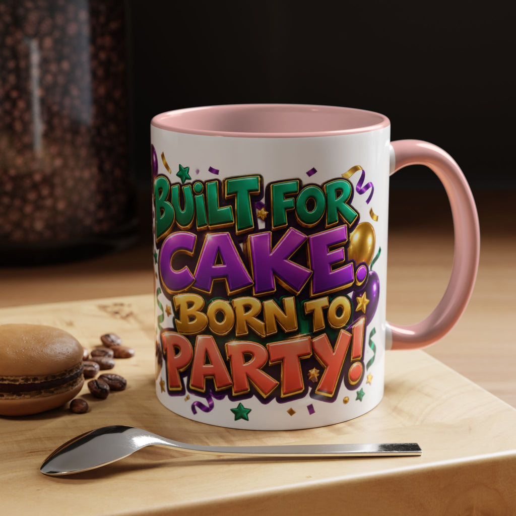 Built for Cake Born to Party French Bulldog White Mug