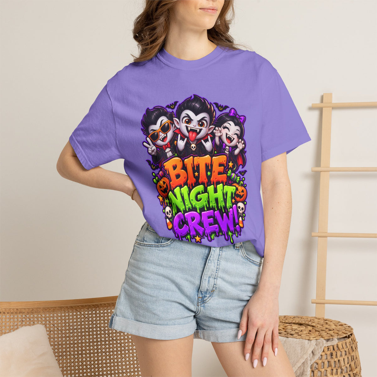Bite Night Crew Halloween T-Shirt – Funny Vampire Graphic Tee
