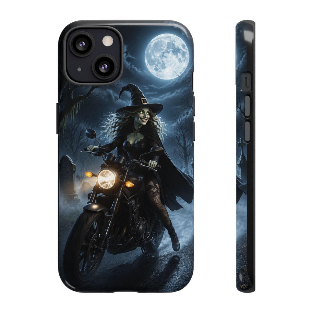 Witch on Motorcycle Phone Case — Gothic Halloween Tough Case