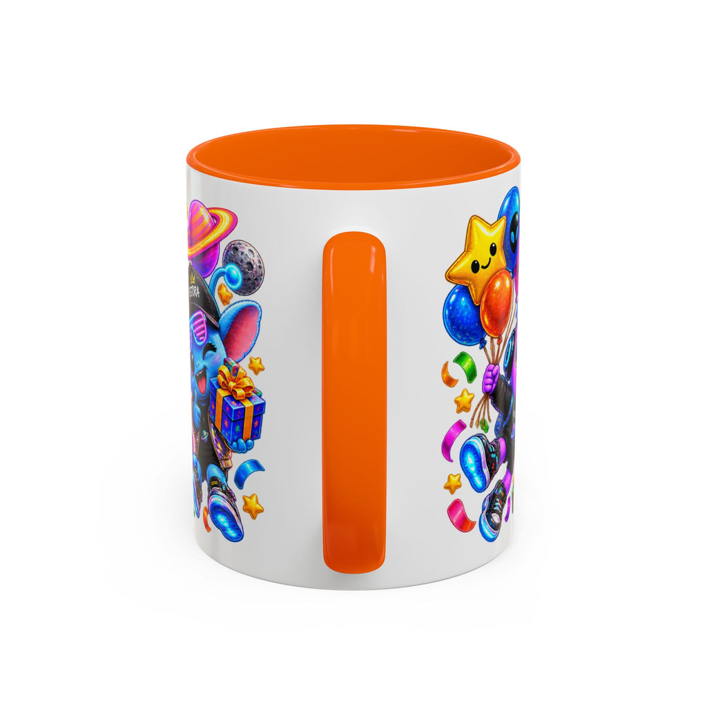Happy Birthday Out of This World Accent Mug — Cute Alien Space Birthday Coffee Cup (11oz)