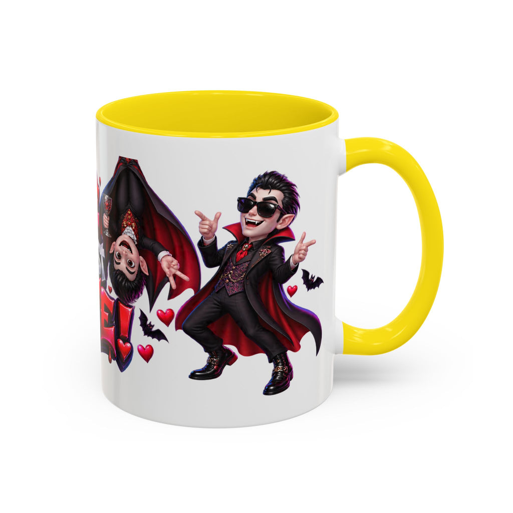Love at First Bite Funny Vampire Halloween White Mug