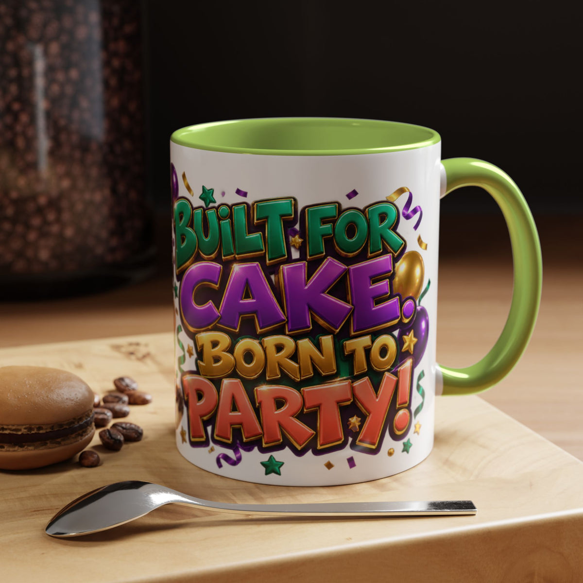 Built for Cake Born to Party French Bulldog White Mug