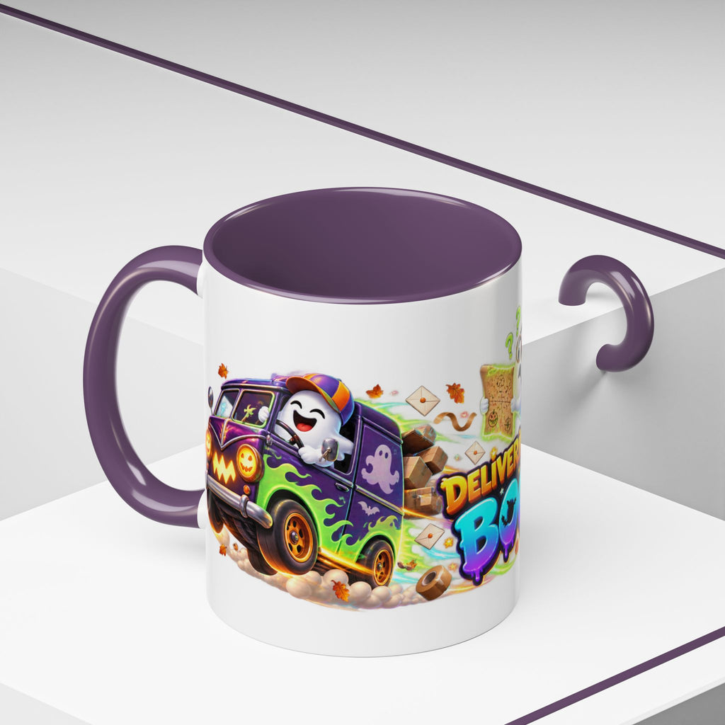 Delivering the Boos Ghost Delivery Halloween White Mug