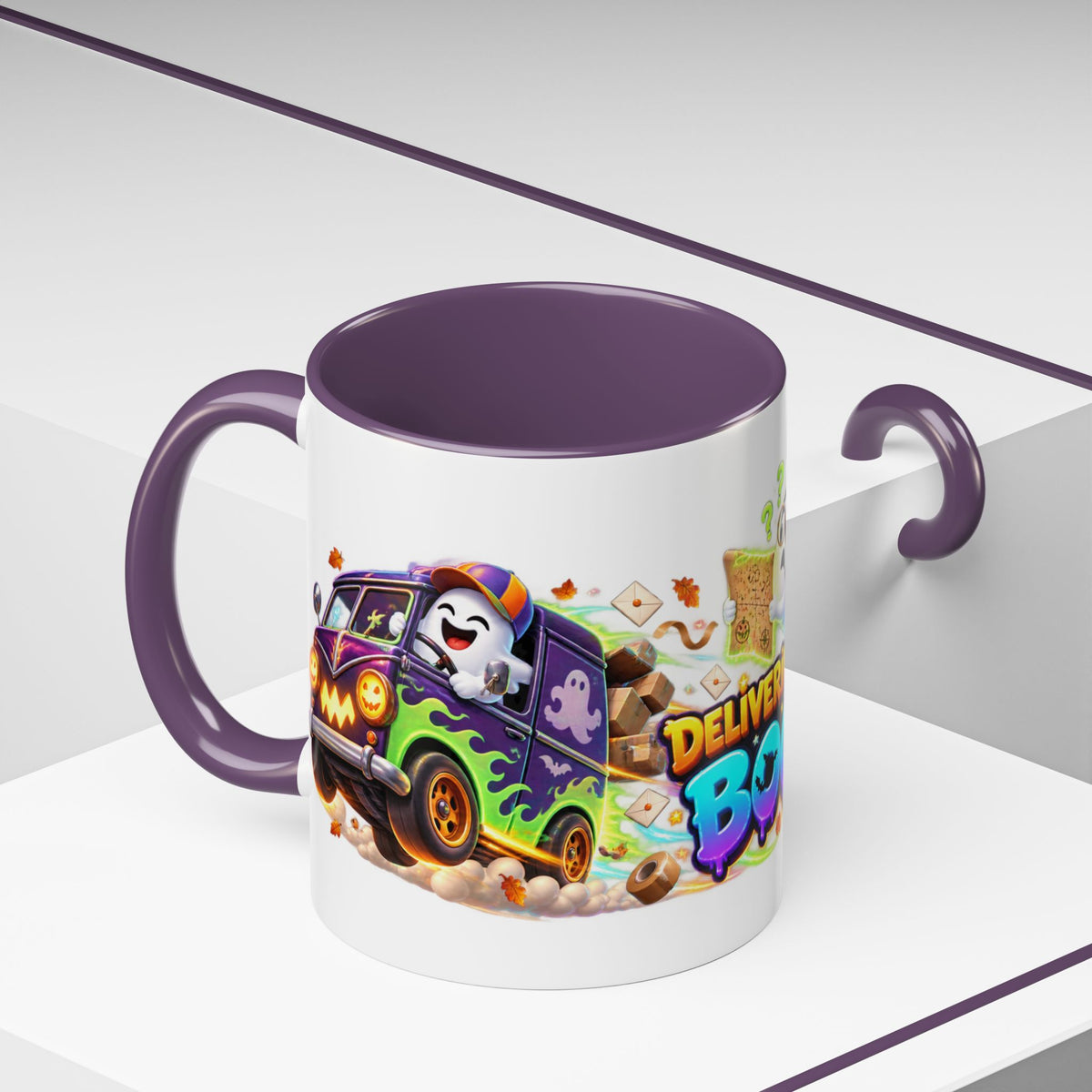 Delivering the Boos Ghost Delivery Halloween White Mug