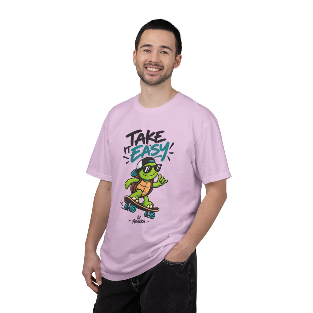 Take It Easy Skate Turtle Graphic T-Shirt | Festora Everyday