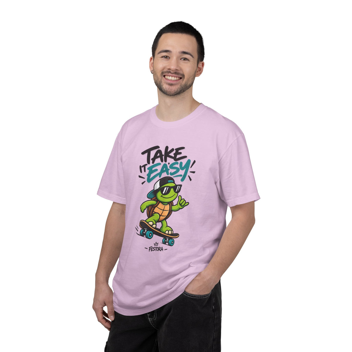 Take It Easy Skate Turtle Graphic T-Shirt | Festora Everyday