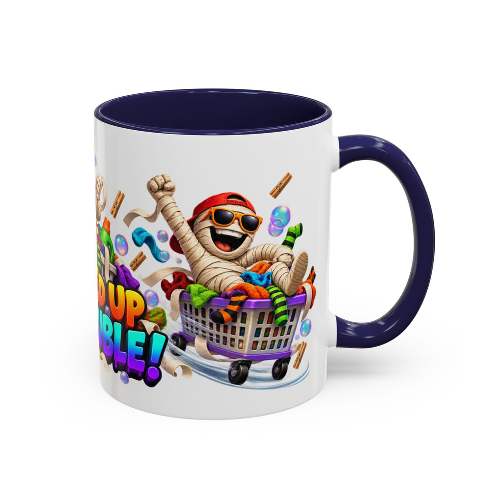 Wrapped Up in Trouble Mummy Halloween White Mug