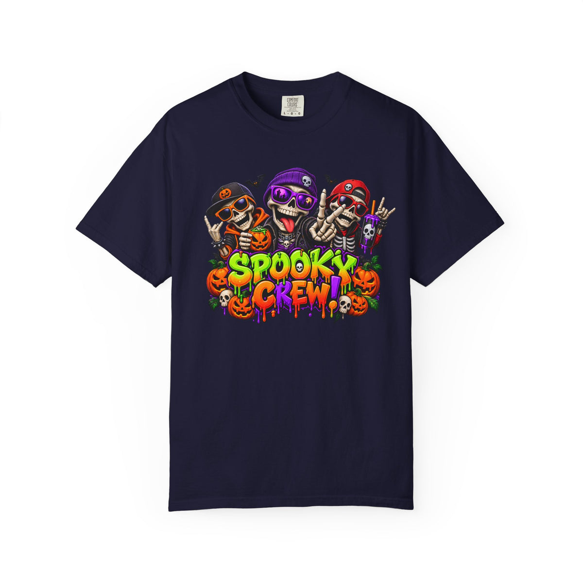 Spooky Crew Halloween T-Shirt – Funny Skeleton Graphic Tee