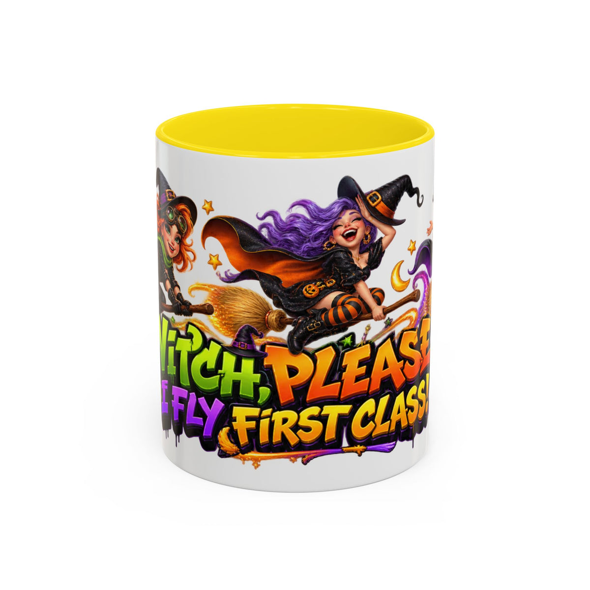 Witch Please I Fly First Class Halloween White Mug